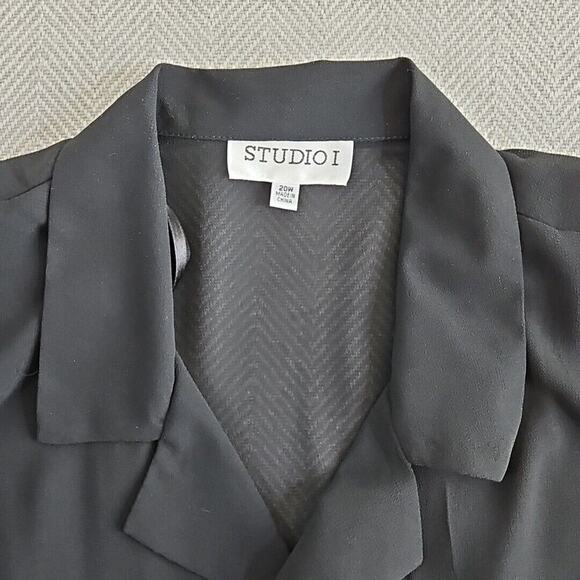 Studio I - Maxi Length 2 Piece Black Dress with Button Up Blouse Size 20W - Picture 11 of 16